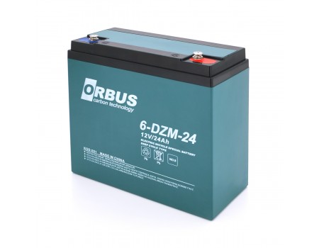 Акумуляторна батарея ORBUS 6-DZM-24 AGM 12V 24 Ah  (180 x76x167) 6.5 kg /360