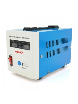 Стабилизатор напряжения релейный Westech SVR-500VA/375W однофазный, напольного монтажа, LED дисплей, DC150-270V, AC230±8%, 2*Shuko, Q8