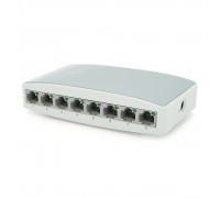 Комутатор Gigabit Ethernet ONV-H3008S у пластиковому корпусі, 8*1000Мб портів, 5В 1Ач, 140х78х32