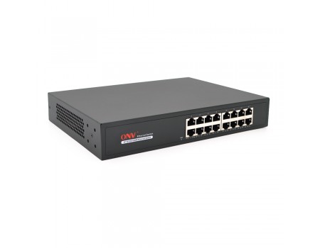 Комутатор Gigabit Ethernet ONV-H3016 у металевому корпусі, 16*1000Мб портів, 270х181х44 мм