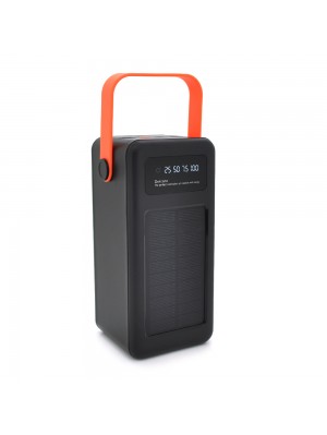Портативна батарея (повербанк) YM-639 80000 mAh Solar, flashlight, Input: 5V/2.1A(MicroUSB, TypeC, Lightning), Output: 5V /2.1A(4xUSB), plastic, Black
