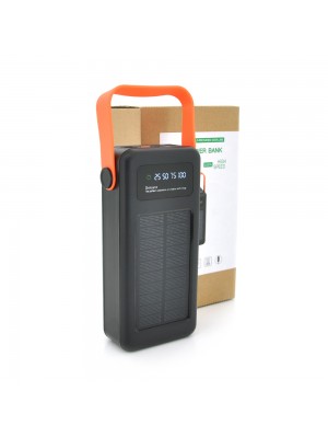Портативная батаеря (повербанк) YM-636 40000mAh Solar, flashlight, Input:5V/2.1A(Micro-USB, Type-C, Lightning), Output:5V /2.1A(4xUSB), plastic, Black
