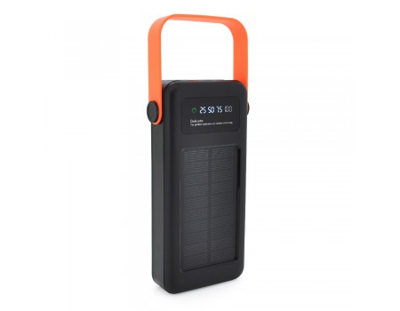 Портативная батаеря (повербанк) YM-635 30000mAh Solar, flashlight, Input:5V/2.1A(Micro-USB, Type-C, Lightning), Output:5V/2.1A(4xUSB), plastic, Black