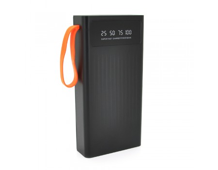 Портативная батаеря (повербанк) YM-572S, 30000mAh,flashlight,Input:5V/2.1A(micro USB, Type-C, Lightning), Output:5V /2.1A(4хUSB), With 4 owner cable, plastic,Black