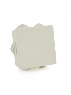 Коробка розподільна, СOURBI 80х80х40 біла з кабельними вводами, IP54 (негорюча)