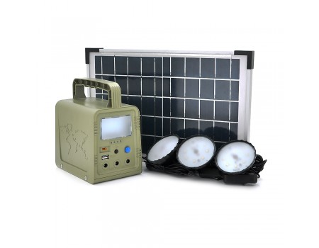 Портативный фонарь BRAZZERS BRPF-CF42/18, Solar panel 18W, LiFePO4 - 42Wh, DC: 2x3.2V, USB:: 1x5V/2A, 3x6W Led лампы 1м, 3W встроенный фонарь
