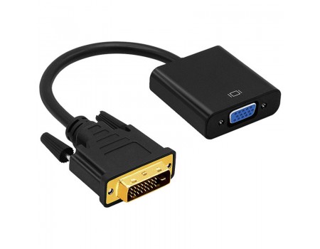 Конвертер DVI-D (24 + 1) (тато) на VGA (мама) 10cm, Black, FULL HD 1080P