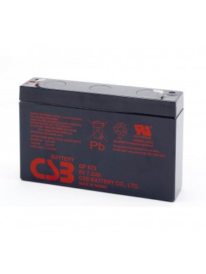 Аккумуляторная батарея CSB GP672, 6V 7.2Ah (151х34х100мм),1.22kg Q10