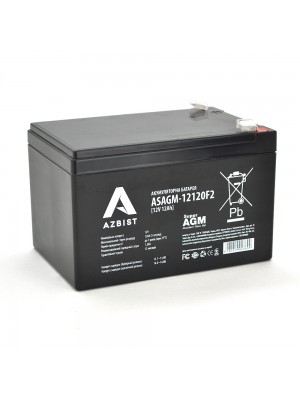 Акумулятор AZBIST Super AGM ASAGM-12120F2, Black Case, 12V 12.0Ah (151х98х 95 (101) ) 