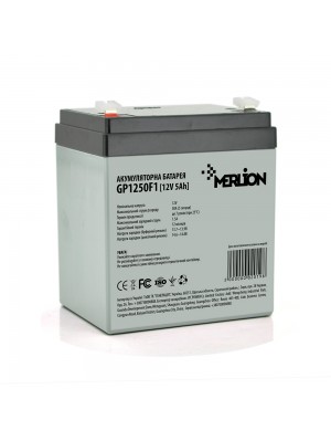 Акумуляторна батарея MERLION AGM GP1250F1, 12V 5Ah ( 90 х 70 х 101 (106) ) White/Black 