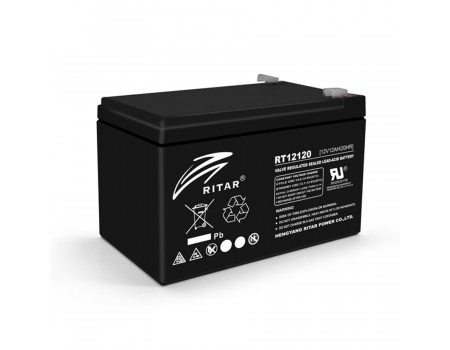 Акумуляторна батарея AGM RITAR RT12120B, Black Case, 12V 12.0Ah (151х98х 95 (101) )