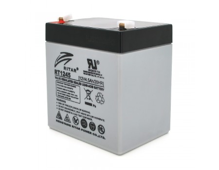 Акумуляторна батарея AGM RITAR RT1245, Gray Case, 12V 4.5Ah ( 90 х 70 х 101 (107) )