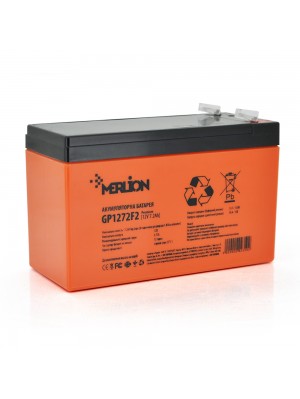 Аккумуляторна батарея MERLION AGM GP1272F2 PREMIUM 12 V 7,2 Ah ( 150 x 65 x  95 (100) )  Orange 