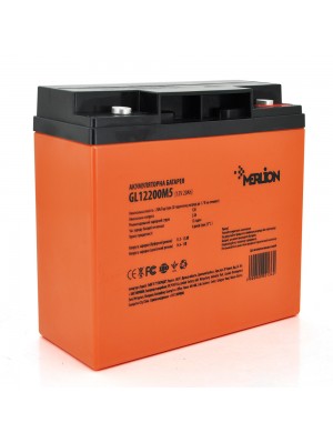 Акумуляторна батарея MERLION GL12200M5 12 V 20 Ah ( 180 x 78 x 165 (168) ) Orange 