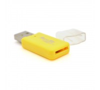 Кардрідер універсальний MERLION CRD-1VL TF / Micro SD, USB2.0, Yellow, OEM 