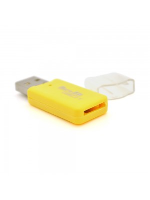 Кардрідер універсальний MERLION CRD-1VL TF / Micro SD, USB2.0, Yellow, OEM 