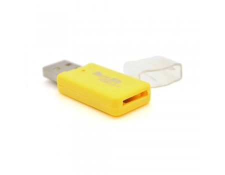 Кардрідер універсальний MERLION CRD-1VL TF / Micro SD, USB2.0, Yellow, OEM