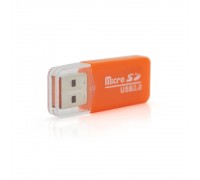 Кардрідер універсальний MERLION CRD-1OR TF / Micro SD, USB2.0, Orange, OEM 