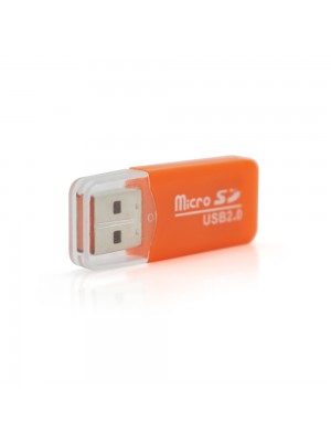 Кардрідер універсальний MERLION CRD-1OR TF / Micro SD, USB2.0, Orange, OEM 