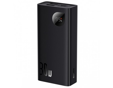 Портативная батаеря (повербанк) Baseus Adaman2 Digital Display Fast Charge 10000mAh 30W, 2*USB+Type-C, PD3.0C3.0, Black
