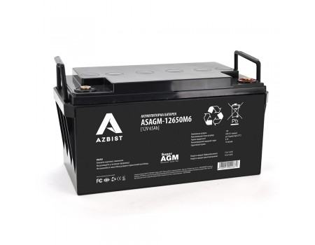 Аккумулятор AZBIST Super AGM ASAGM-12650M6, Black Case, 12V 65.0Ah (348 х 168 х 178)