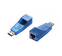 Контролер USB 2.0 to Ethernet - Мережевий адаптер 10 / 100Mbps, Blue