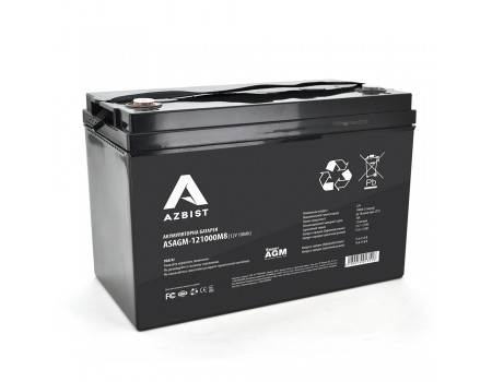 Акумулятор AZBIST Super AGM ASAGM-121000M8, Black Case, 12V 100.0Ah ( 329 x 172 x 215 )