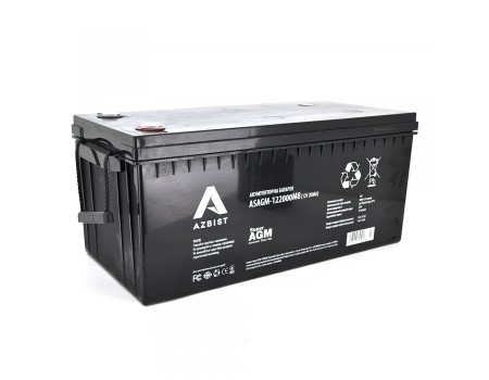 Аккумулятор ASBIST Super AGM ASAGM-122000M8, Black Case, 12V 200.0Ah ( 522 х 240 х 219 (224) )