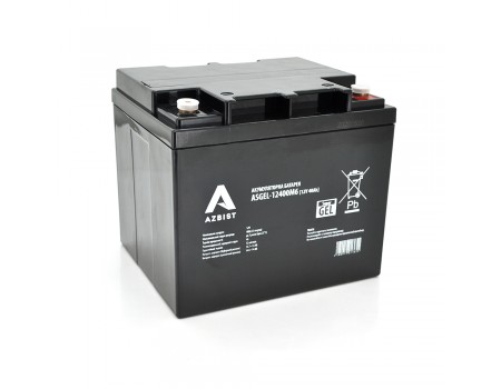 Аккумулятор AZBIST Super GEL ASGEL-12400M6, Black Case, 12V 40.0Ah (196 x165 x 173)