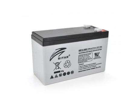 Аккумуляторная батарея AGM RITAR HR1236W, Gray Case, 12V 9.0Ah  ( 151 х 65 х 94 (100 ) 2.60kg