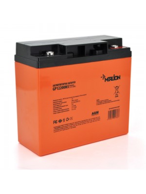Акумуляторна батарея MERLION AGM GP1220M5 PREMIUM 12 V 20 Ah (180 x 78 x 165 (168))  Orange 