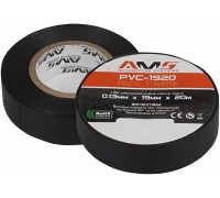 Ізолент AMS PVC-1920 матовий 0.13x19; 20м чорна ПВХ (0+80 ℃)