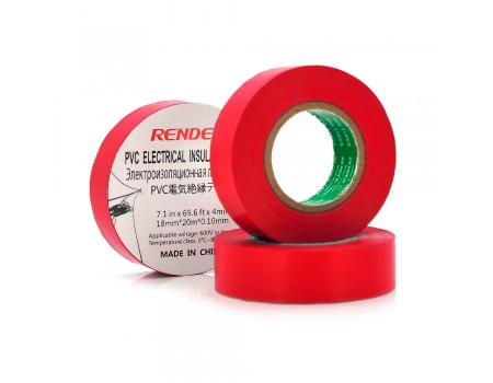 Ізолента RENDER 0,19 мм * 16 мм * 7 м (червона), temp:-10 +80 ° С, 2000V, розтяж-180%, міцність 20Н / см, Агдезія 0,42 кг / 25мм, 10 шт. в уп. ціна за упак.