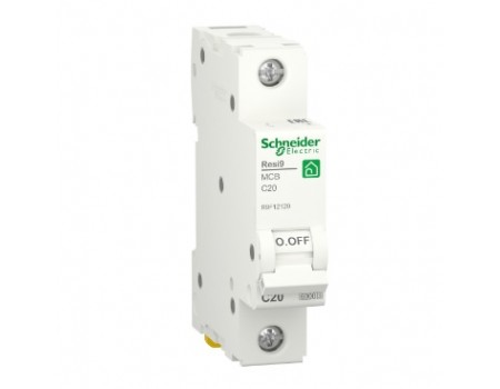Автоматичний вимикач Schneider RESI9 20А, 1P, крива С, 6кА