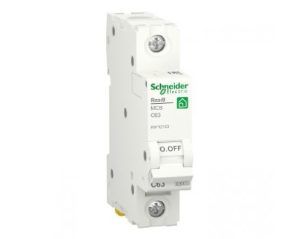 Автоматичний вимикач Schneider RESI9 63А, 1P, крива, 6кА