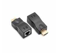 Одноканальний пасивний подовжувач HDMI сигналу по UTP кабелю по одній витій парі. Дальність передачі: до 30метров, 720P-cat5e, 1080Р- cat6e, Black