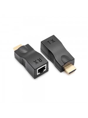 Одноканальний пасивний подовжувач HDMI сигналу по UTP кабелю по одній витій парі. Дальність передачі: до 30метров, 720P-cat5e, 1080Р- cat6e, Black