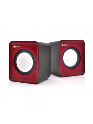 Колонки 2.0 Kisonli V310 для ПК и ноутбука, USB + 3.5mm, 2x0,5W, 20Hz- 20KHz, Red, BOX, Q100