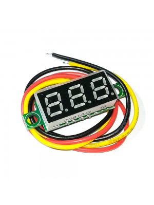 Цифровой вольтметр, диапазон измерений 0 -100V, 0.28", три провода, Yellow