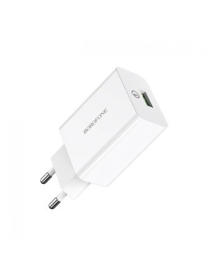 СЗУ BOROFONE BA21A 110-240V, 18W, 1xUSB, 5V/3A, White-box