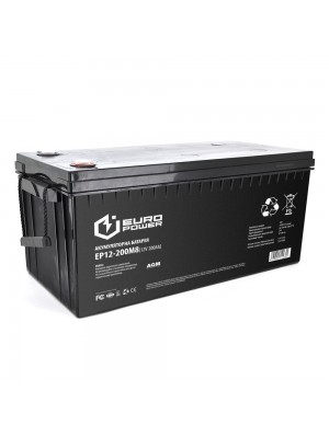 Аккумуляторная батарея EUROPOWER AGM EP12-200M8 12V 200Ah ( 522 x 240 x  219) Black 