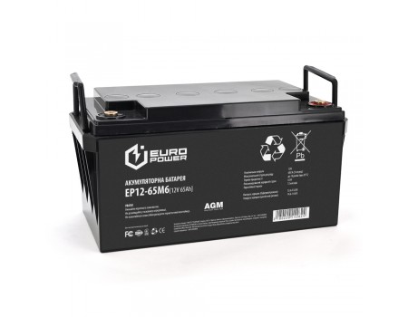 Аккумуляторная батарея EUROPOWER AGM EP12-65M6 12 V 65Ah ( 348 x 168 x 178) Black