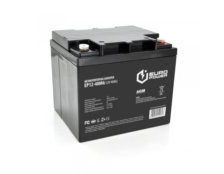 Аккумуляторная батарея EUROPOWER AGM EP12-40M6 12 V 40Ah (196 x 165 x 173) Black
