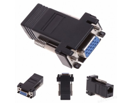 Пассивный удлинитель (B) VGA, RJ-45 to VGA(female) Q100