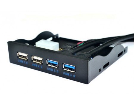 Контроллер в отсек 3,5" 2xUSB3.0 + 2xUSB2,0, 4 порта, 20pin to 2 port USB 3.0