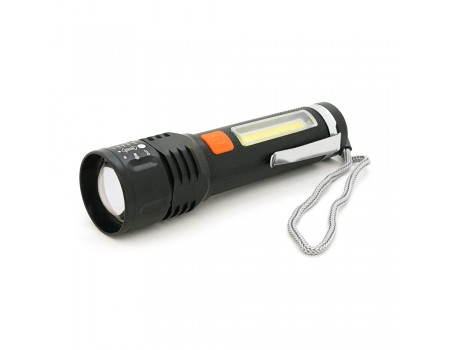 Ліхтарик XP-P50-P12, 3+1 режим, корпус алюмінієвий, вбудований акум, USB кабель