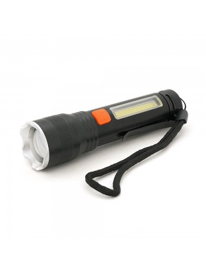 Ліхтарик P501, 3+1 режим, корпус алюміній, вбудований акум, USB кабель