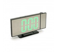 Електронний годинник VST-896 Дзеркальний дисплей, з датчиком температури та вологості, будильник, живлення від кабелю USB, Gree