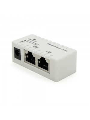POE інжектор IEEE 802.3af PoE з портом Ethernet 10/100/1000 Мбіт / с, White
