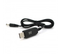 Кабель для роутера 5.5/2.5(5.5/2.1)mm(M)=> USB2.0 (Out:9V), 1м, Black, OEM